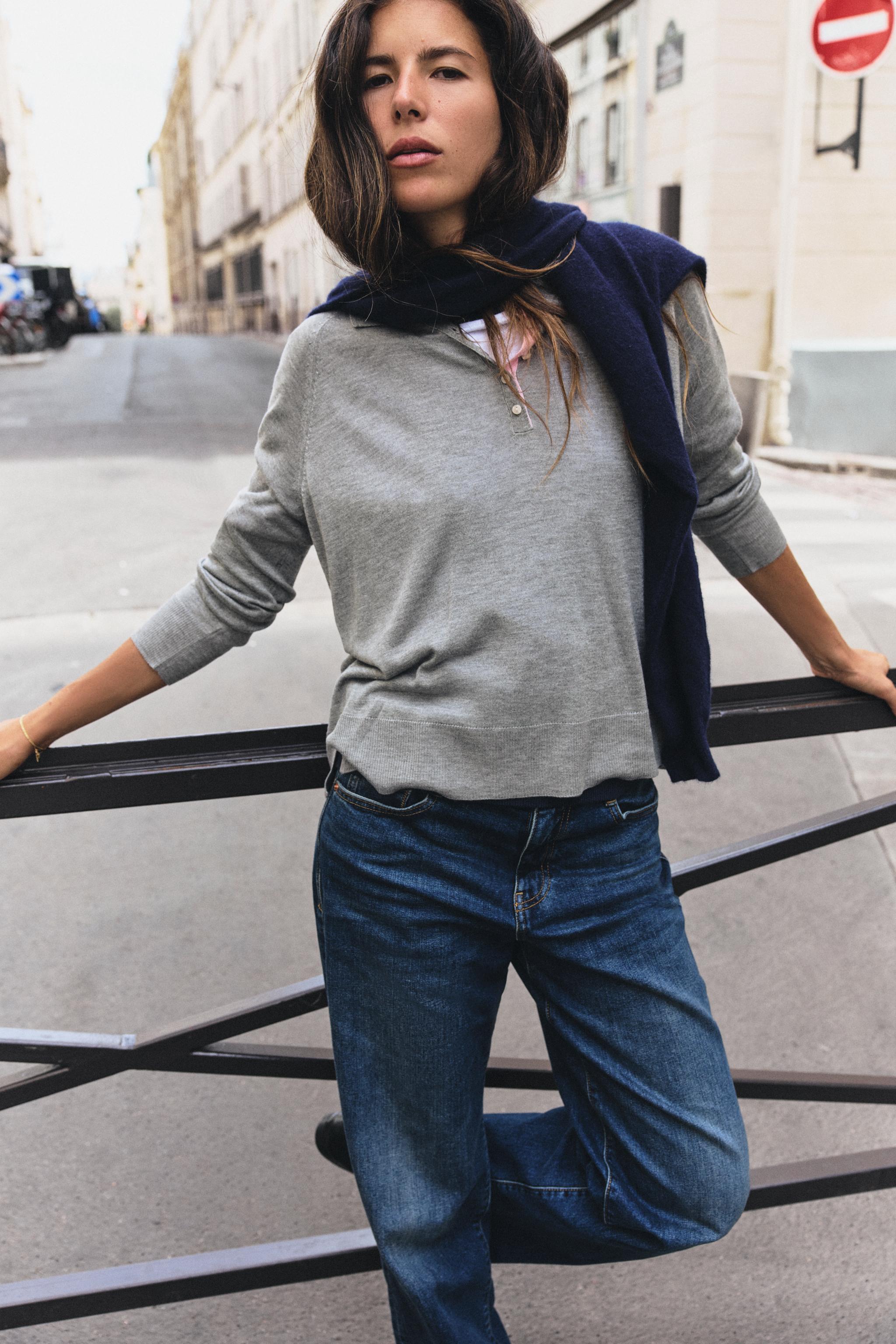 SOLID KNIT POLO JUMPER